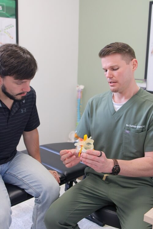 Germantown patient in a chiropractic consultation