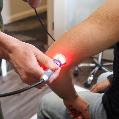 Laser Therapy applied to elbow