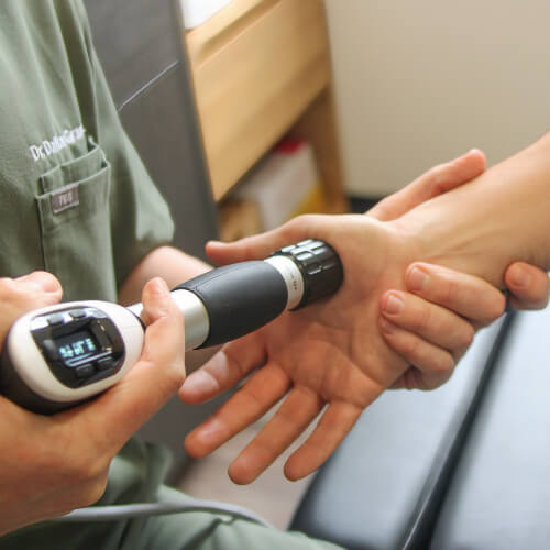 Patient treated with shockwave therapy