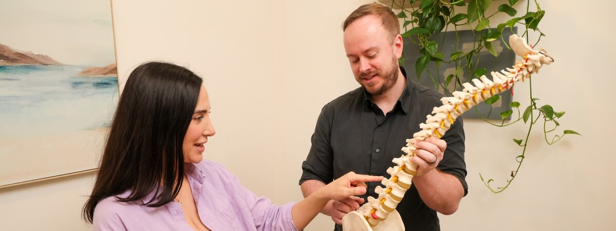 Melbourne patient in a chiropractic consultation