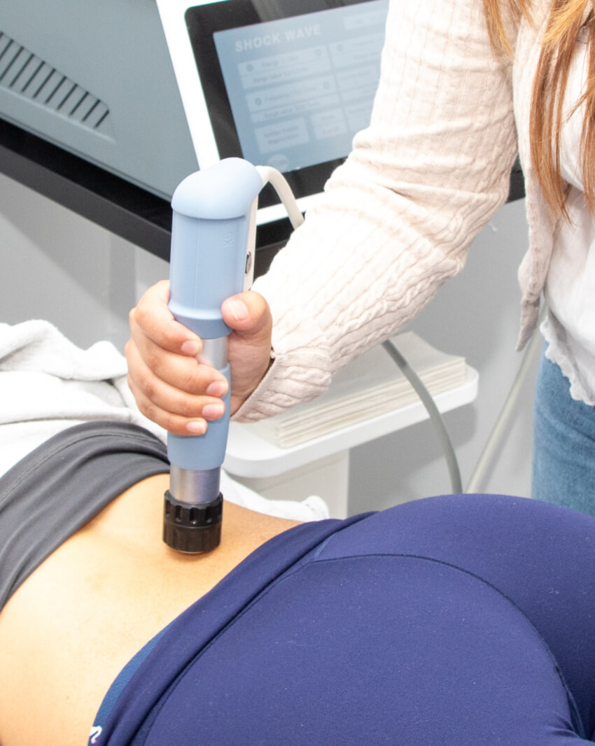 shockwave therapy on patients back