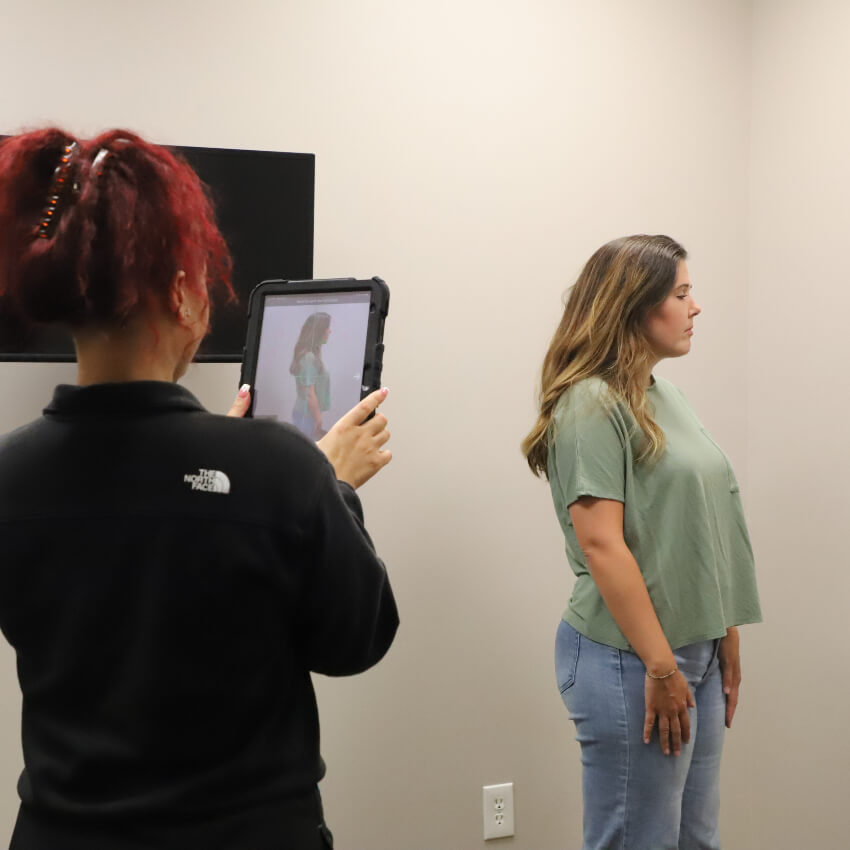 patient having scan taken on tablet
