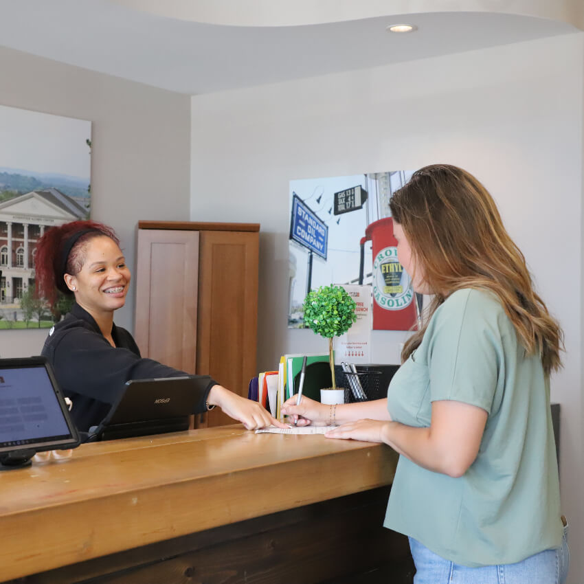 patient at our front desk