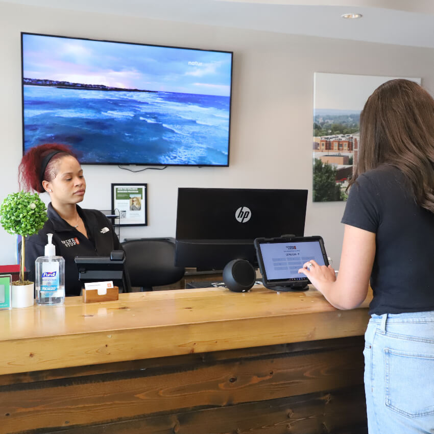 patient at our front desk