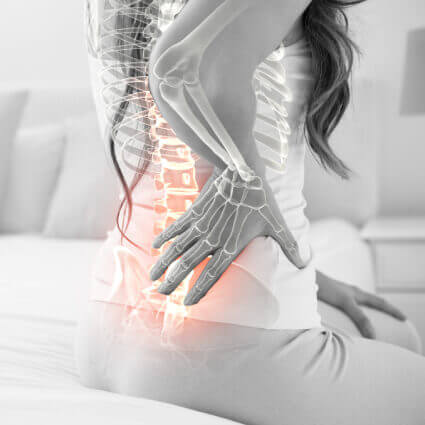 Spine overlay on woman