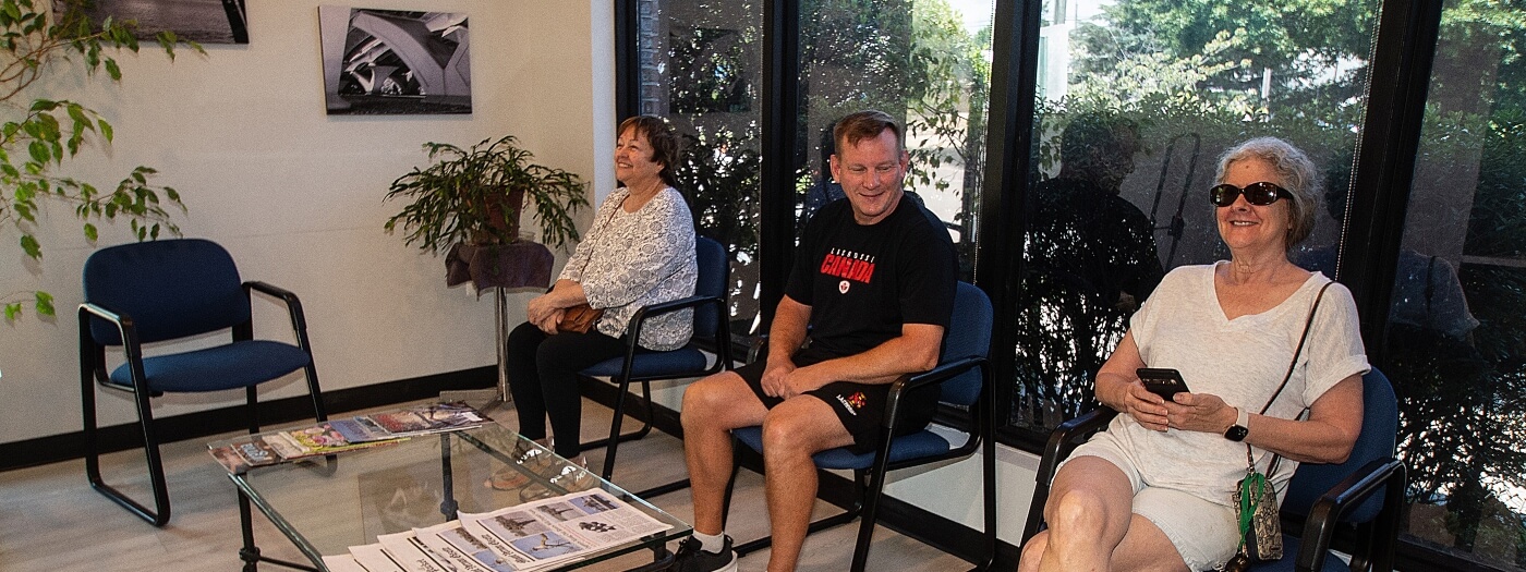 Patients sitting in waiting room