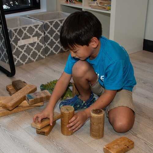 Child playing with toys