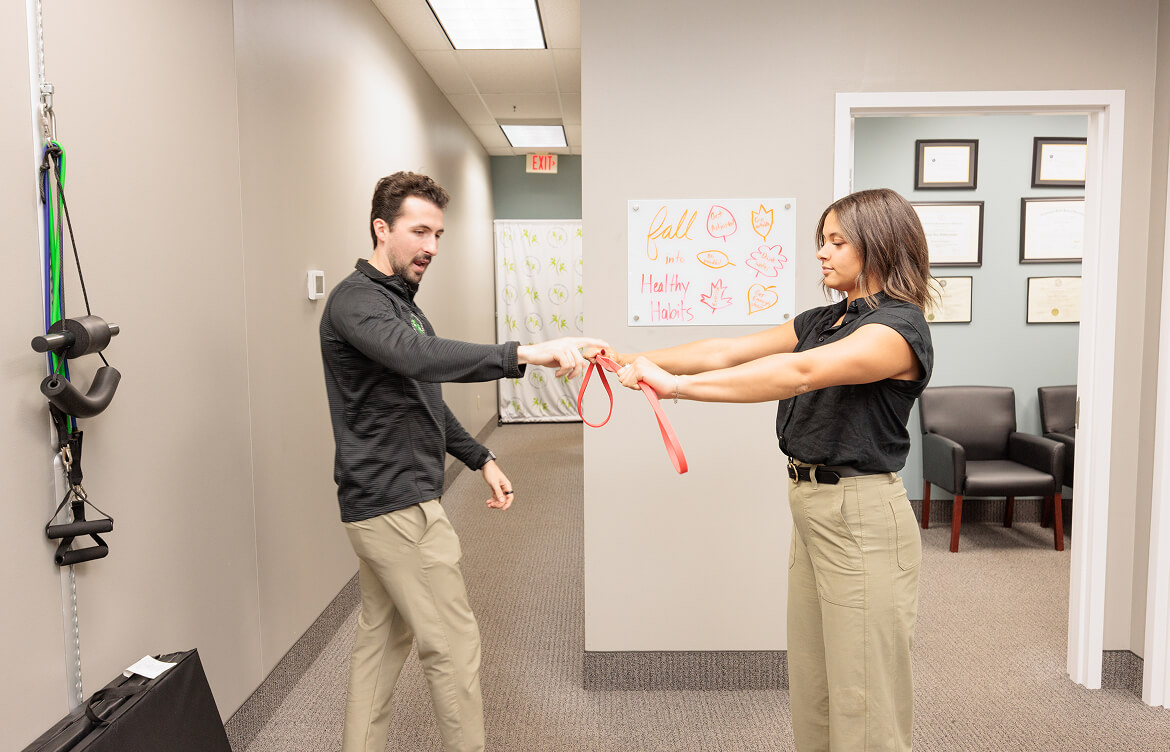 Anoka chiropractor treating patient with Physical rehab