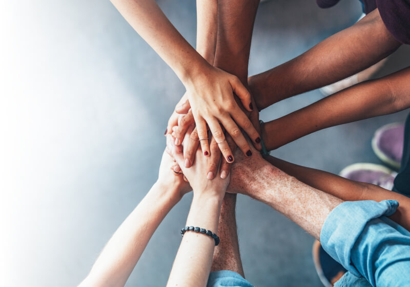 hands together
