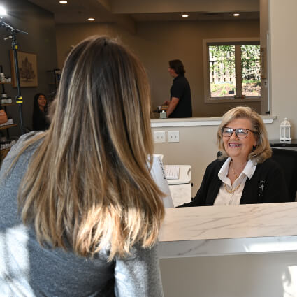 South Elgin patient checking in at Harmony Chiropractic