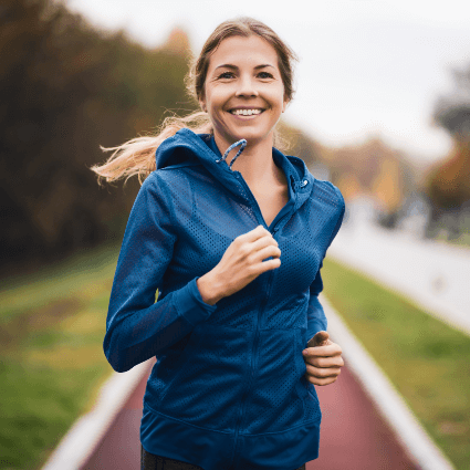 Female athlete running
