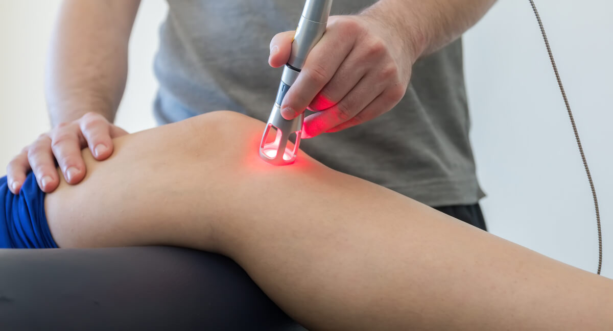 Laser therapy used to treat patient's knee