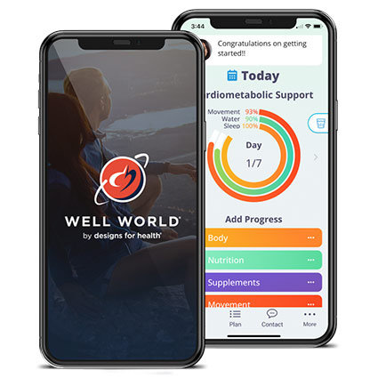 screenshot of nutrition app