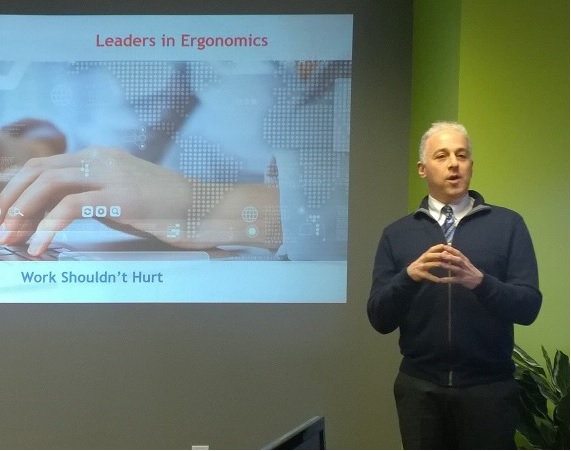 Photo of Dr. D during a leaders in ergonomics presentation