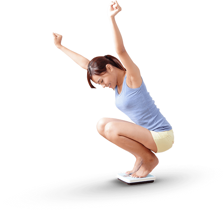 woman checking weight