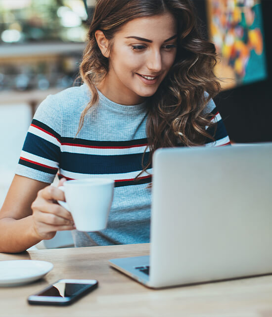 woman browsing in laptop