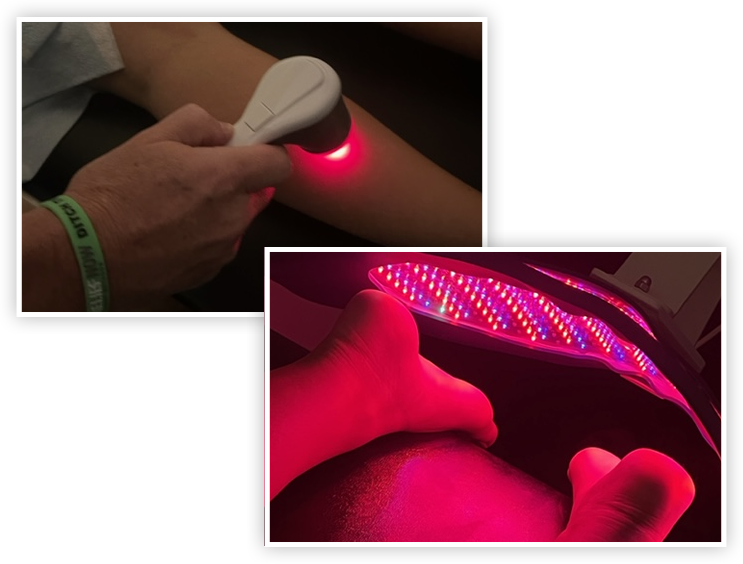 arm and foot treatment red laser light