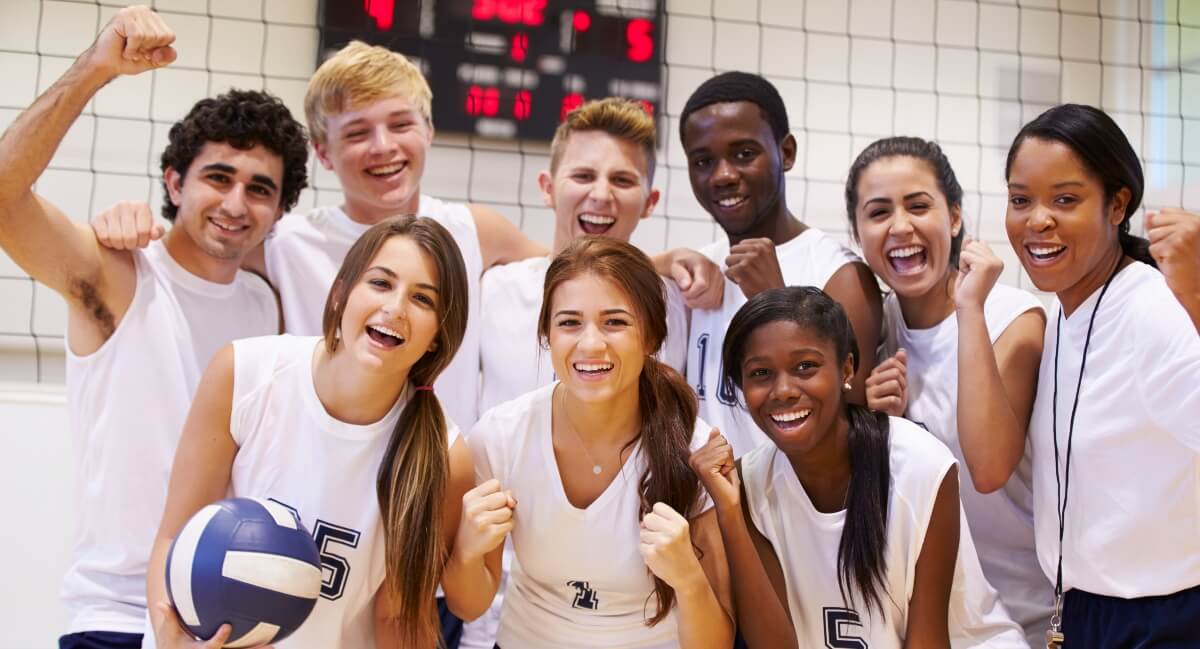 Group of teenage athletes