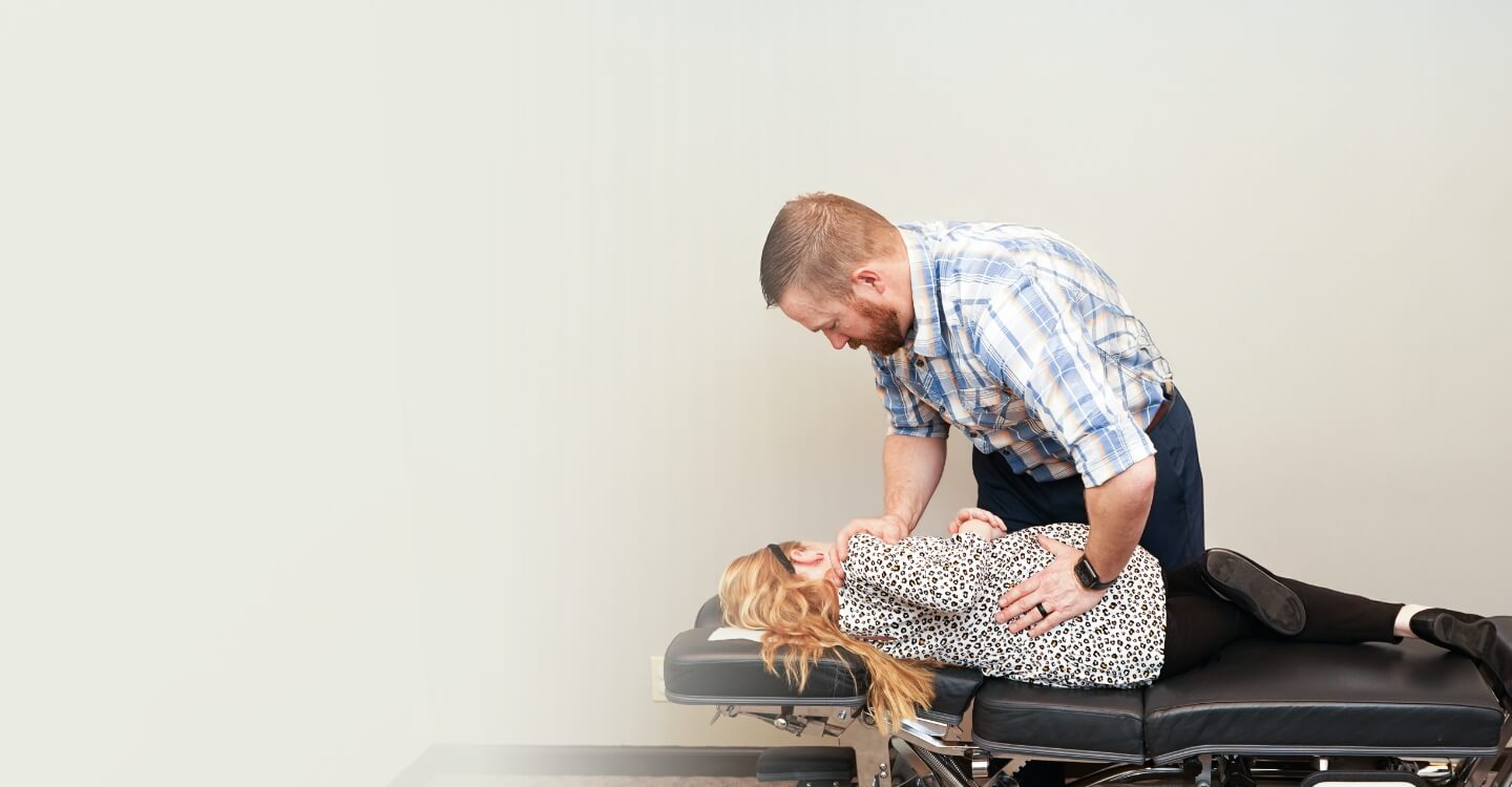 Dr. Funk adjusting a Yuba City pediatric patient