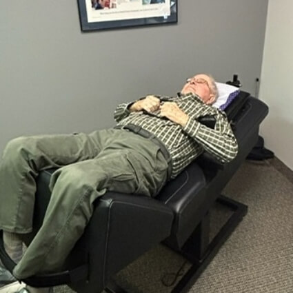 patient on decompression table