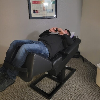 patient on decompression table