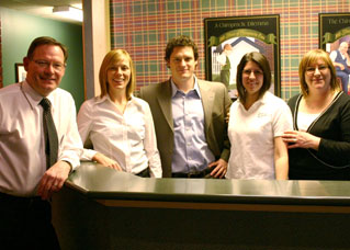 The staff at the front desk of Streetsville Chiropractic in Mississauga