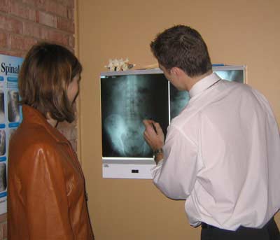 Dr. Aaron explaining x-ray