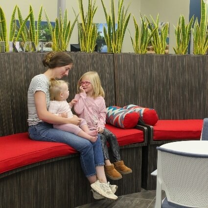 patient and children in our waiting area