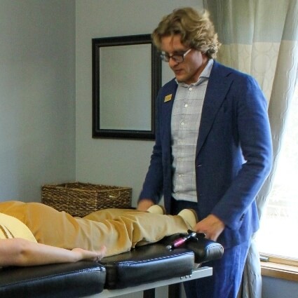 patient laying down while