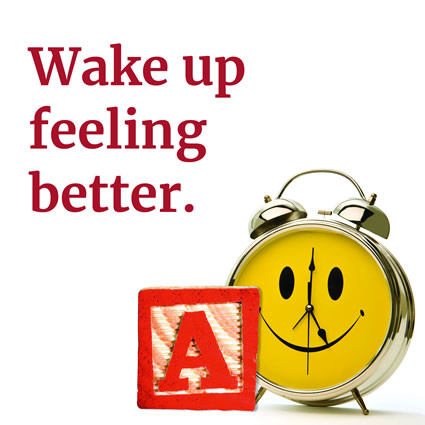 Wake up feeling better graphic