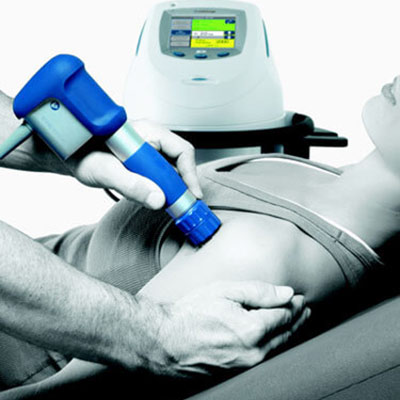 Shockwave therapy on shoulder