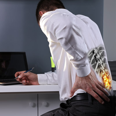 casual man with back pain