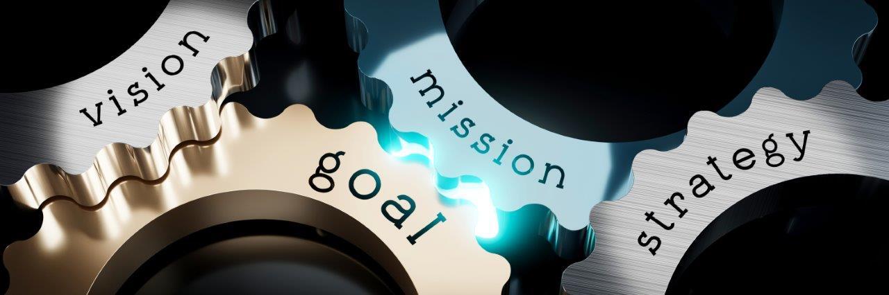 Vision, goal, mission gears