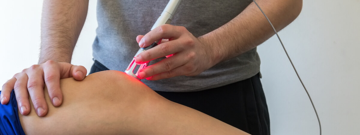 Laser therapy used to treats patient's knee
