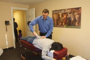 Chiropractic adjustment with an instrument