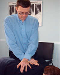 Hands-on chiropractic adjustment