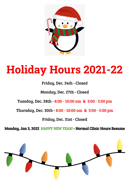 Holiday Hours2021