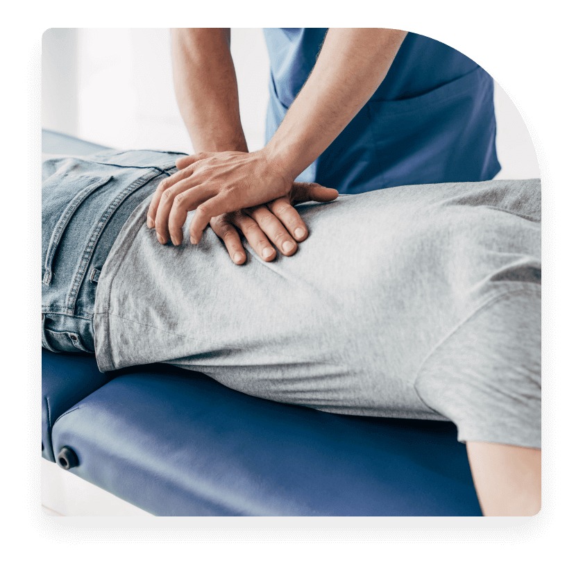 Chiropractic care lower-back adjustment