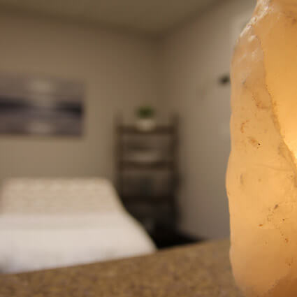 rock light in massage room