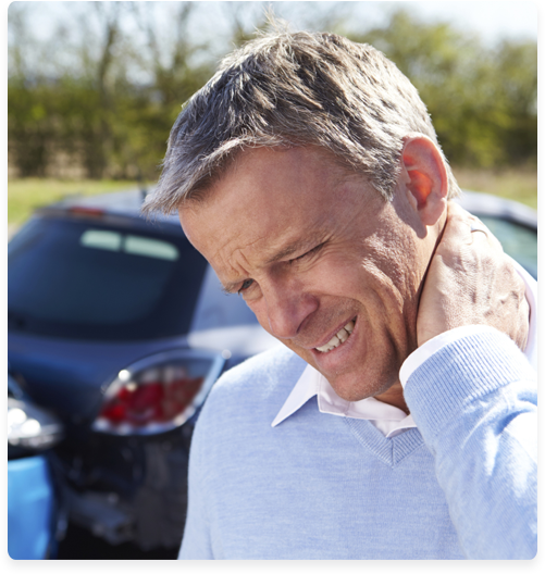 Man holding neck in pain