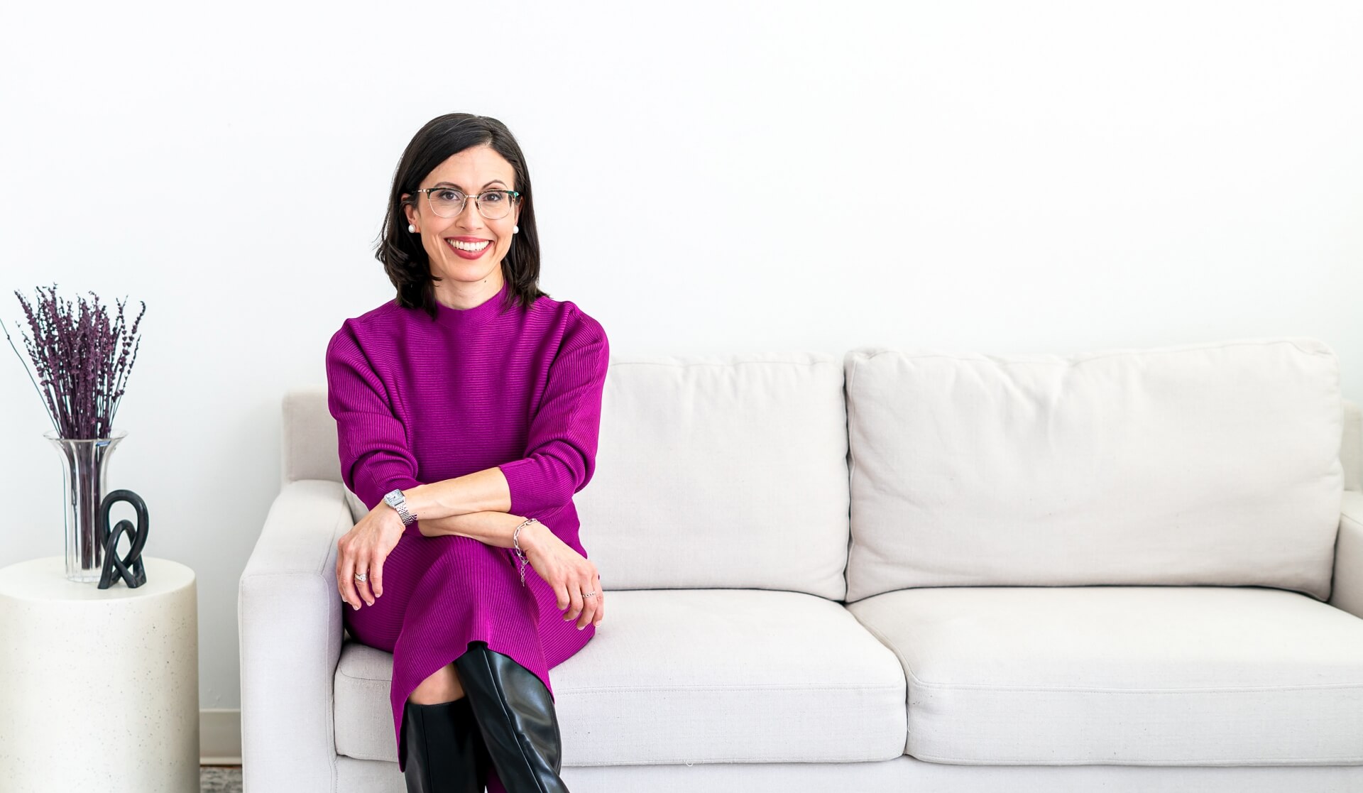 Dr. Jodi sitting in couch