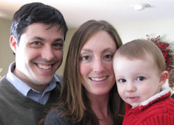 Kristi Mollica with her husband and son.