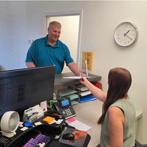 Front Desk With Paperwork