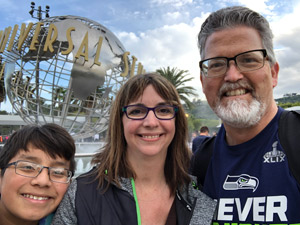 The Acosta family at Universal Studios