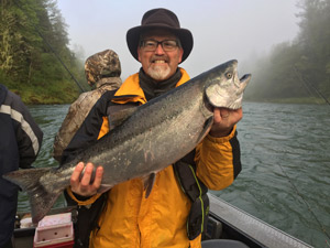 Dr. Acosta with a salmon