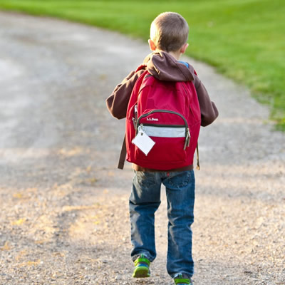 kids wearing backpack