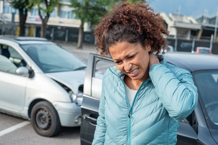 Woman with auto injury