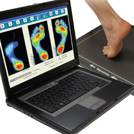 Computer with foot scan image