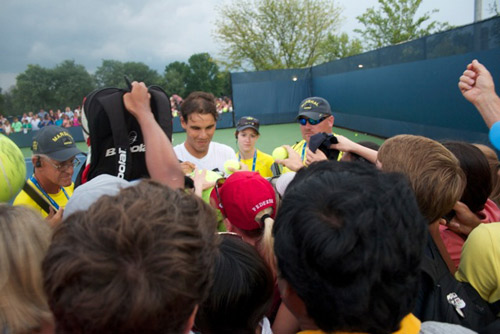 Rafa Nadal signing autographs