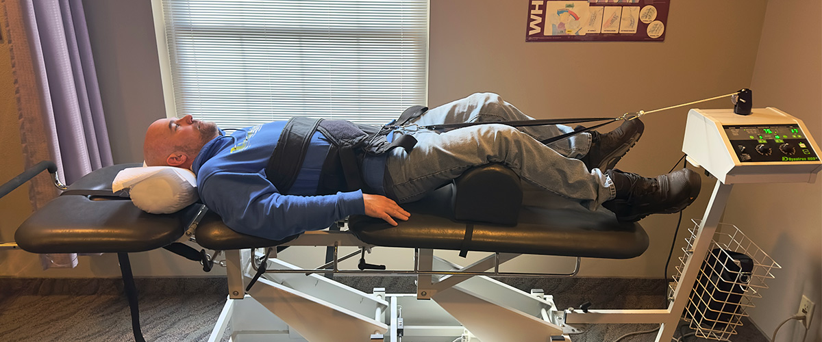 patient on spinal decompression table